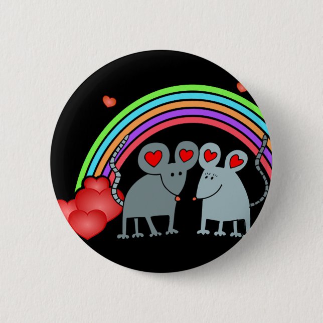 Möss i Valentineserna Kärlek Knapp (Framsida)