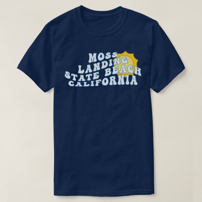 Moss Landing State Beach California Retro Vågigt 1 T Shirt (Design framsida)