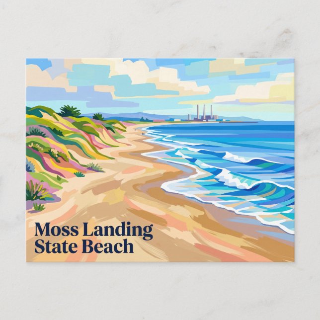 Moss Landing State Beach Kalifornien Vykort (Framsida)