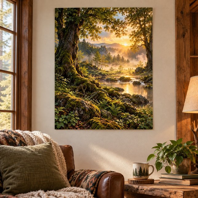 Moss Lantern Clearing Konsttryck Poster (Unframed paper art print. All texture effects are printed. Room styling props are not included.)