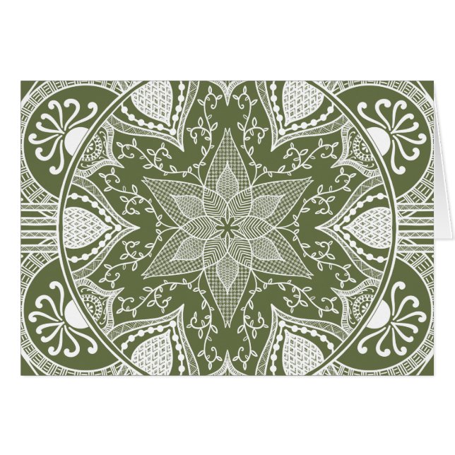 Moss Mandala Hälsningskort (Framsidan Horizontal)