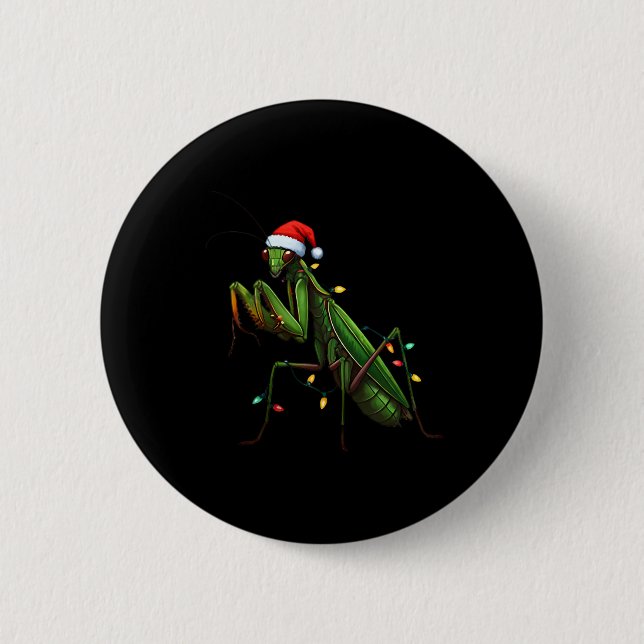 Moss Mantis jul Light Santa Hat Animal Insec Knapp (Framsida)