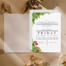 Moss & Mushroom Magic Forest Wedding bjudande in