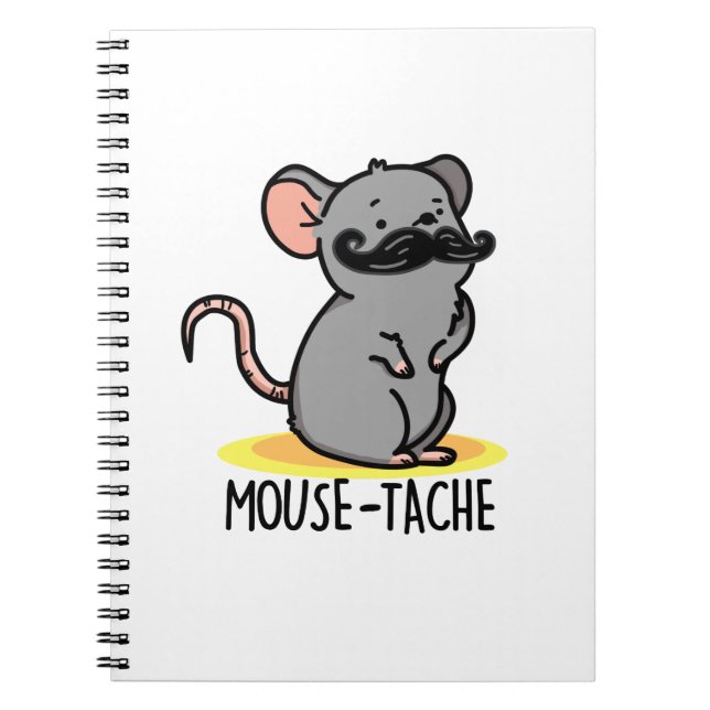 Möss-mustasch Rolig Möss Puns  Anteckningsbok (Framsidan)