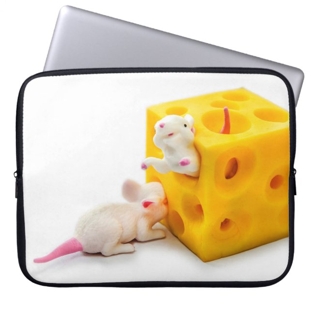 Möss på den roliga leksaklaptop sleeve för ost (Framsidan)