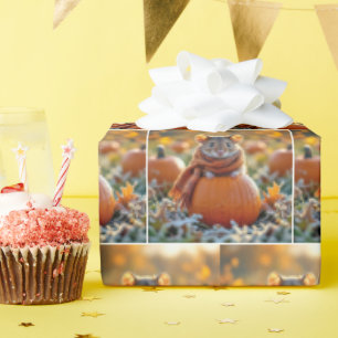 Möss på höstpumpa presentpapper