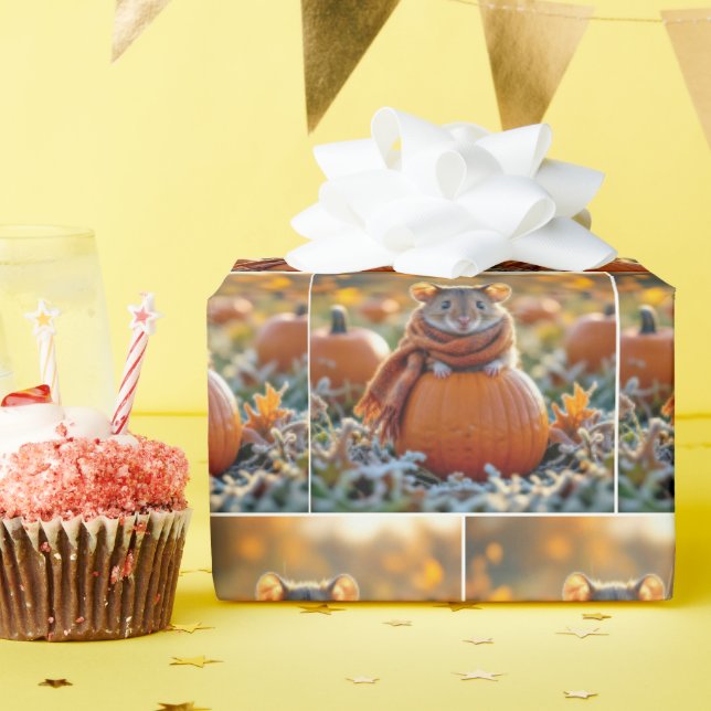 Möss på höstpumpa presentpapper (Födelsedagsfest)