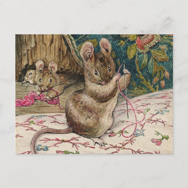 Möss på jobbet - Beatrix Potter Vykort (Framsida)