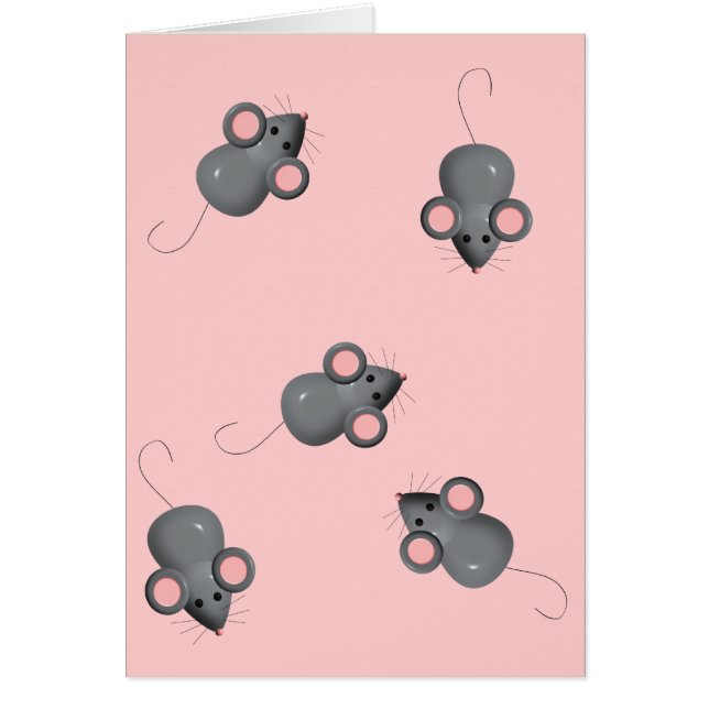 Möss på rosa OBS kort (Framsidan)