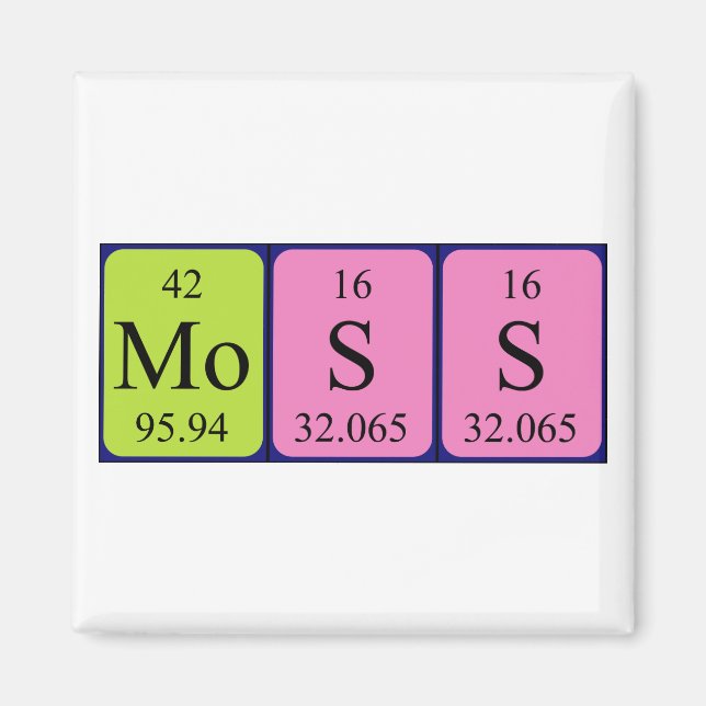 Moss Periodisk magnet bord namn (Framsidan)