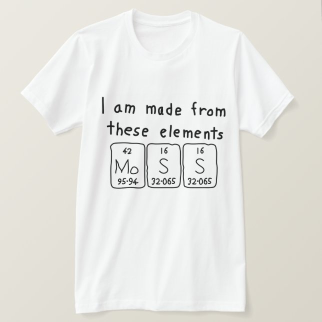 Moss Periodisk skjorta bord namn T Shirt (Design framsida)