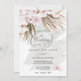 Moss Phalaenopsis Orchid Boho Inbjudningar