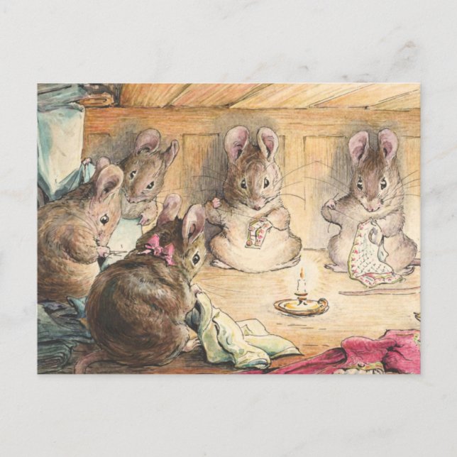 Möss som syr rockar av Beatrix Potter Vykort (Framsida)
