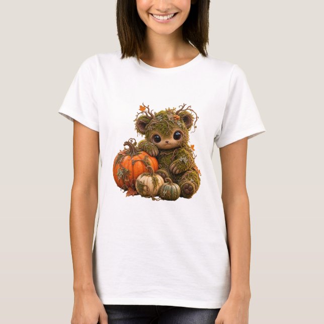 Moss Sprite Pumpkin Höst T-Shirt (Framsida)