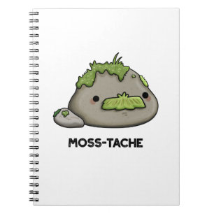 Moss-tache Funny Mustache Pun Anteckningsbok