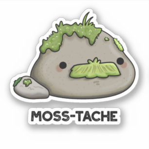 Moss-tache Funny Mustache Pun Klistermärken