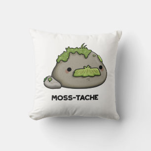 Moss-tache Funny Mustache Pun Kudde