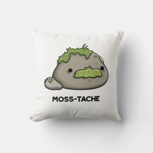 Moss-tache Funny Mustache Pun Kudde (Framsida)