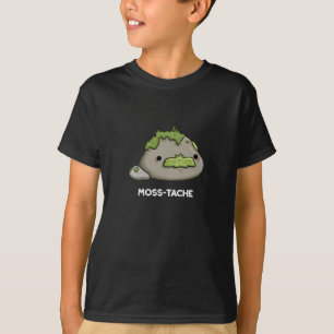 Moss-tache Funny Mustache Pun Mörk BG T Shirt