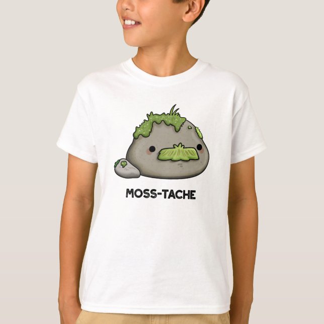 Moss-tache Funny Mustache Pun T Shirt (Framsida)