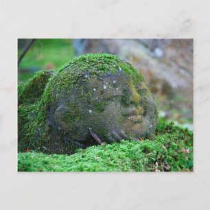 Moss täckte japansk Temple Statue Vykort