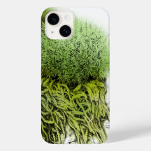 Moss teckning med övertäckt grönt iphone case