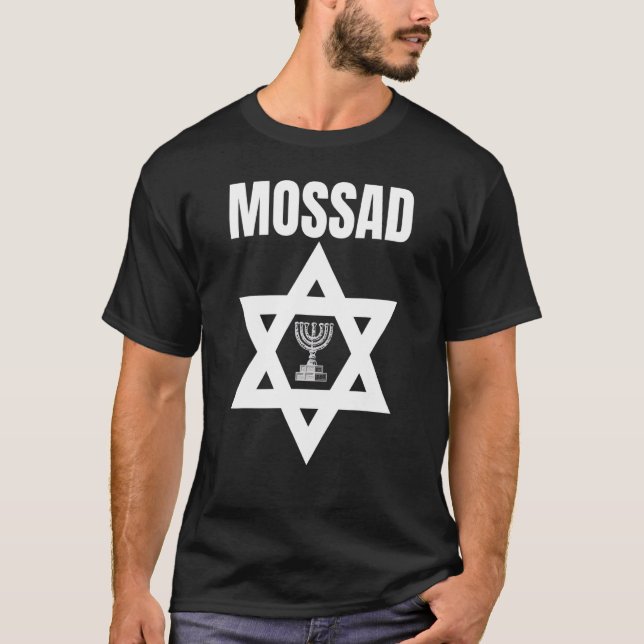 Mossad Israel Israeli Secret Service Tel Aviv Meno T Shirt (Framsida)