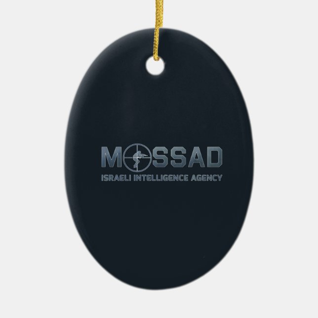 Mossad - Israelisk underrättelsebyrå - Omfattning Julgransprydnad Keramik (Framsidan)
