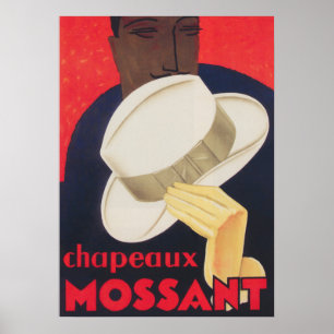 Mossant Hats Vintage Mode Poster