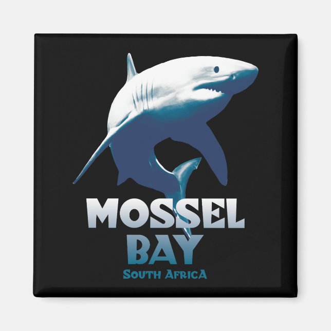 Mossel Bay Underbar White Shark Dyka Magnet (Framsidan)