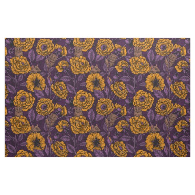 Mössen party i orange och violett tyg (Fat Quarter)