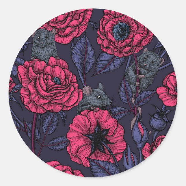 Mössen party runt klistermärke (Framsida)