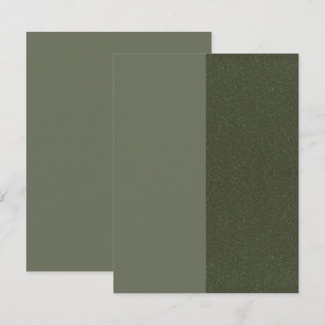 Mossgrön delad texturerad platt Spara datum-kort Datumet (Fram/baksida)