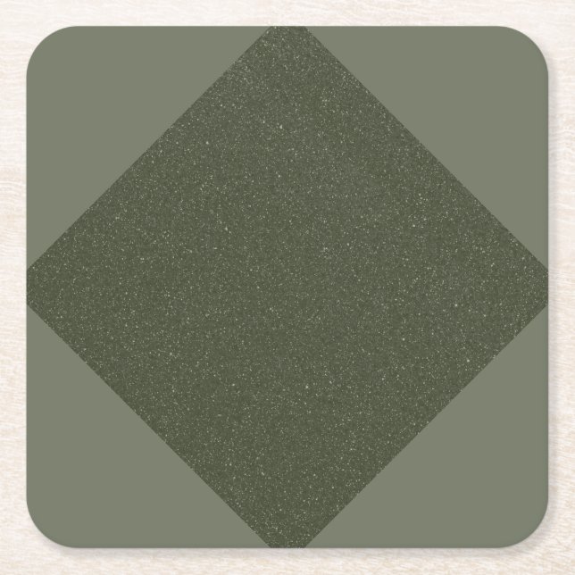 Mossgrön diamantaccent papper underlägg kvadrat (Framsidan)