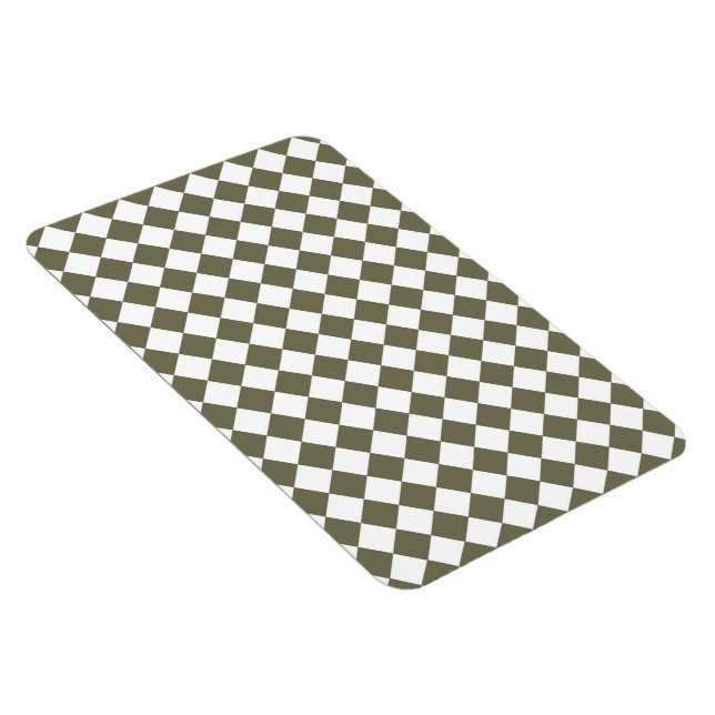 Mossgrön diamantcheckad mönster magnet (Högersidan)