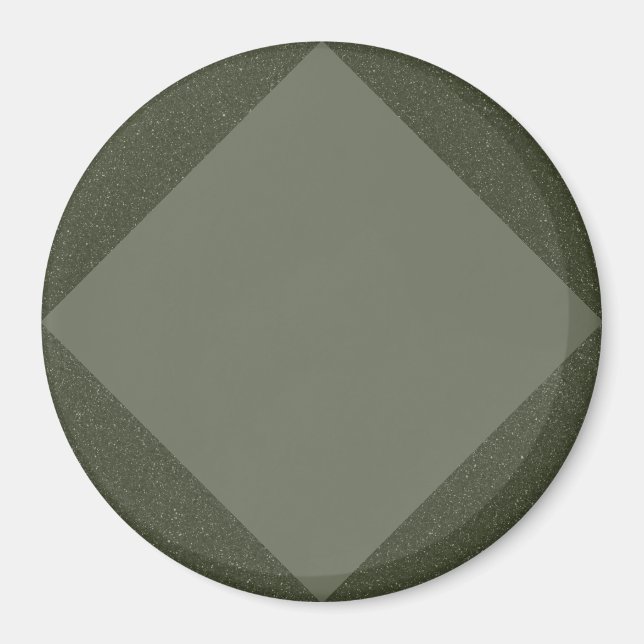Mossgrön diamantmagnet med texturerad ram magnet (Framsidan)