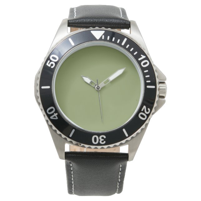 Mossgrön enfärgad armbandsur (Framsida)