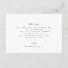 Mossgrön formell klassisk elegant bröllopsklädsel tilläggskort