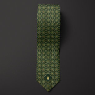 Mossgrön geometrisk mandala-monogram slips