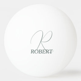 Mossgrön monogrammerad pingisracket pingisboll