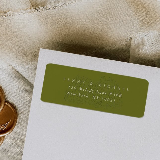 Mossgrön Yosemite National Park Returadress Etikett (Moss Green Yosemite National Park Mountain Range Return Address Label)