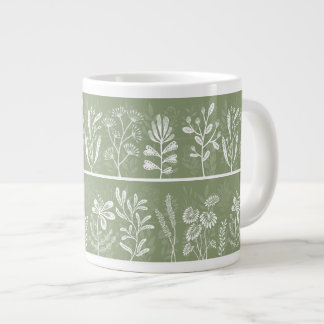 Mossgröna Whimsicala Botaniska Silhuetter Jumbo Mugg