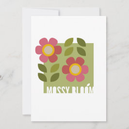 MOSSIG BLOMNING - Modern blomsterlig inbjudningsko Julkort