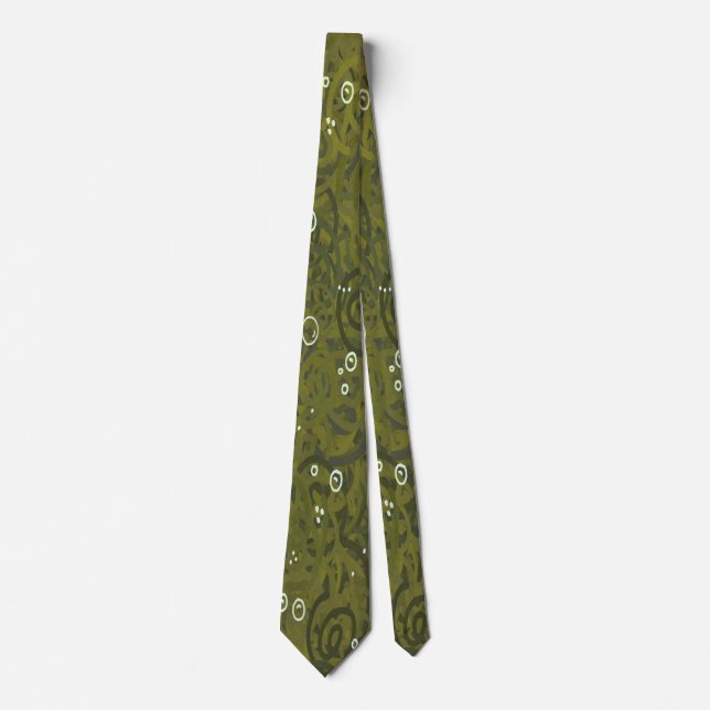 Mossig Grön Militär Slips (Framsida)