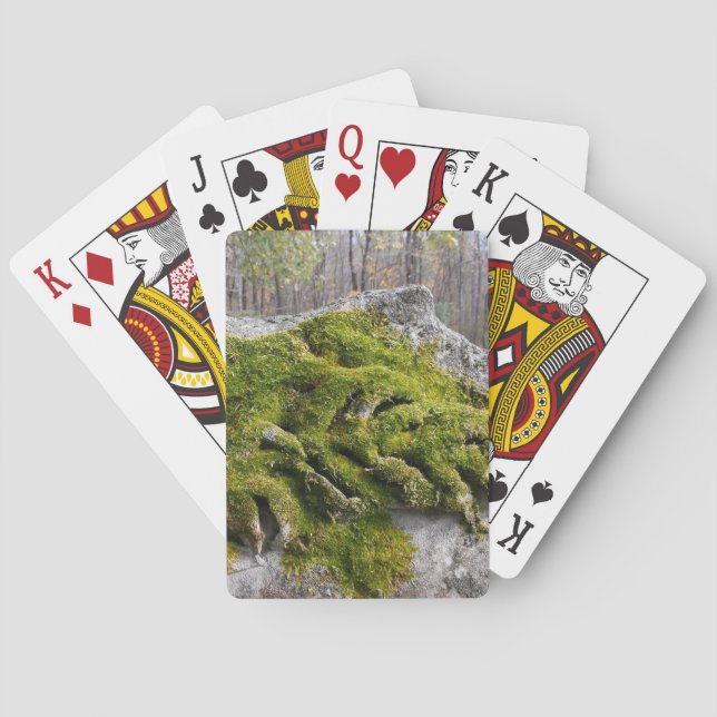 Mossig söndrig gravsten casinokort (Baksidan)