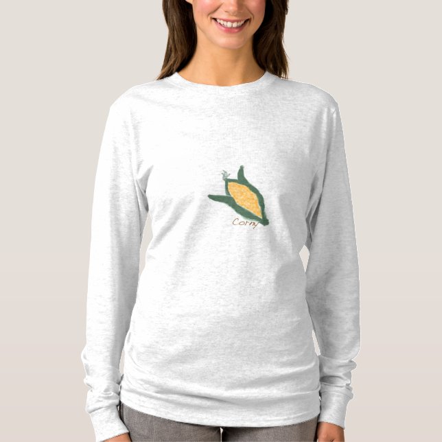 Mossiga kvinna långa muff Tshirt Tröja (Framsida)