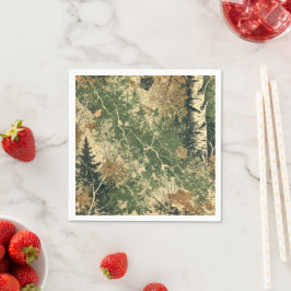 Mossy Autumnal Forest Distress Bläck Decoupage Pappersservett