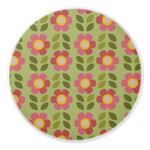 MOSSY BLOOM - Blommigt Ceramic Knob Knopp