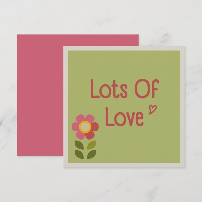 MOSSY BLOOM - Blommigt-inbjudningskort för Mors da Inbjudningar (Fram/baksida)