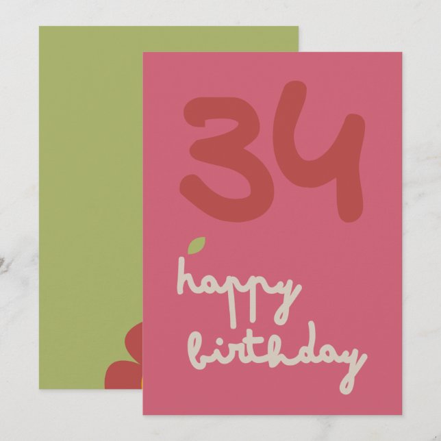 MOSSY BLOOM - Inbjudningskort för Blommigt på föde (Fram/baksida)